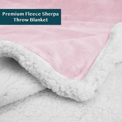 Blush Pink Twin Reversible Sherpa Fleece Blanket