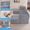 Mjkone Oversized Modular Sectional Sofa, U/L-Shaped Couch with Deep Seat, Ottoman, Convertible Modern Linen Sleeper Sofa Bed - 3 of 4