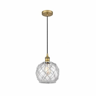 Farmhouse Rope - 1 Light Cord Hung Mini Pendant In Industrial Style-10.75 Inches Tall and 8 Inches Wide