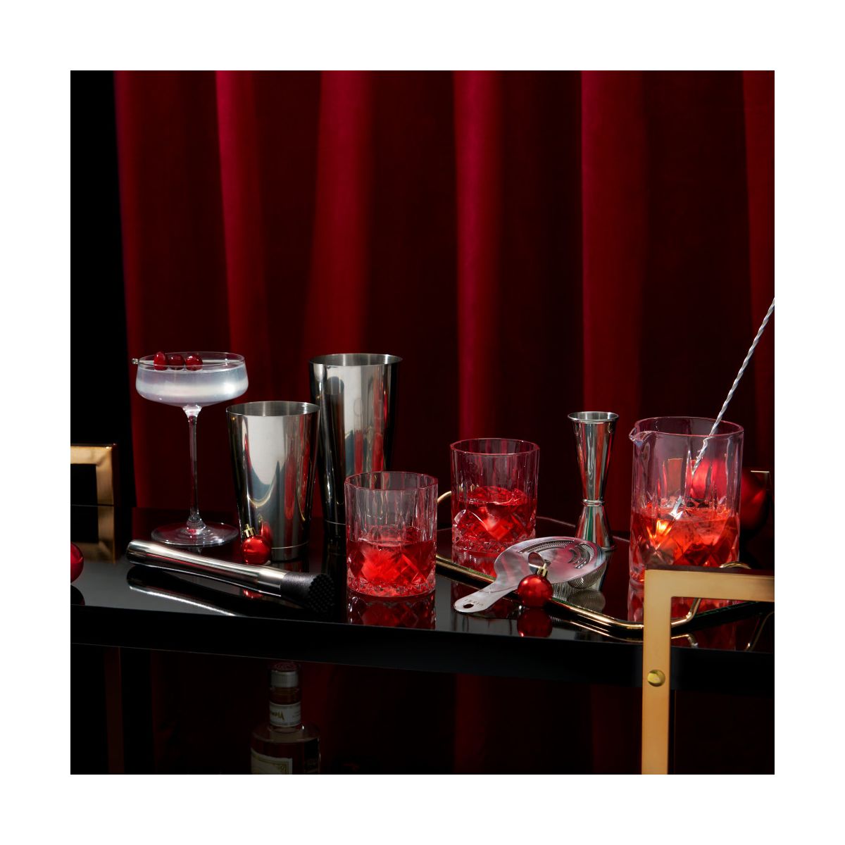 Viski 17-Piece Bartender Kit, Shakers Tins, Mixing Glass, Jigger, Muddler, Strainer, Spoon, Whiskey Glasses, Ice Bag, Mallet, Picks, Bar Gifts for Men - thumbnail 5