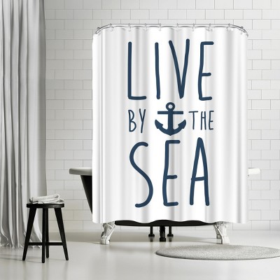 Americanflat Navy Live By The Sea by Jetty Home 71" x 74" Shower Curtain