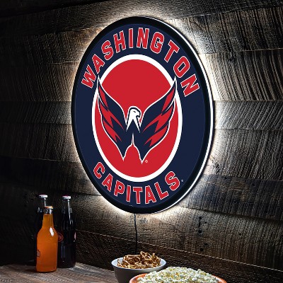 Evergreen Ultra-Thin Edgelight LED Wall Decor, Round, Washington Capitals- 23 x 23 Inches Made In USA