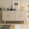 KTMBDW 60" Buffet Sideboard Cabinet with Storage, Modern Farmhouse Coffee Bar with Shelves, Doors Storage Cabinet for Kitchen, Living Room - 2 of 4