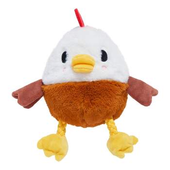 BARK Classic Fuzzy Farm Rooster Plush Rope Dog Toy - 9.5"