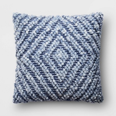 Chunky Diamond Patterned Square Throw Pillow​ Blue - Project 62™