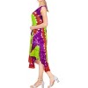 LA LEELA Women's Summer Holiday Casual Short Swing Dress Loose A Line House Wear Beach Dresses Large/X Large Multicolored, Tie Dye Design - 2 of 3