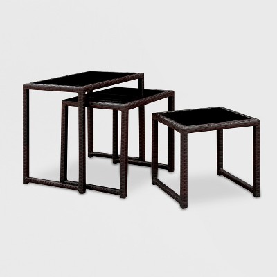 target black metal side table