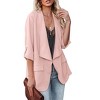 Clearlove Womens Blazer Jackets Roll Up Long Sleeve Open Front Loose Business Casual Coats with Pockets - 4 of 4