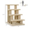 PawHut 25" 4-Step Multi-Level Carpeted Cat Scratching Post Pet Stairs, Beige - 3 of 4
