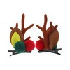 Unique Bargains Christmas Hair Clips Antlers Hairball for Christmas 2.76"x1.77" Brown 1 Pair - 4 of 4