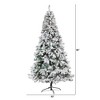 Nearly Natural 8' Flocked White River Mountain Pine Artificial Christmas Tree with Pinecones - 2 of 4