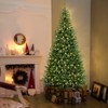 Tangkula 8 FT Artificial Xmas Tree 270° Christmas Tree with 1137 Evergreen Branch Tips 360 Warm White LED Lights  Green - 2 of 4