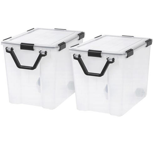 Iris Usa 4pack 32qt Weatherpro Airtight Plastic Storage Bin With Lid And  Seal And Secure Latching Buckles : Target