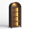 Vlrska 5-Shelf Arch Display Bookshelf with Motion-Sensor LED Lighting – Elegant Storage Rack for Study, Living, or Bedroom. - 4 of 4