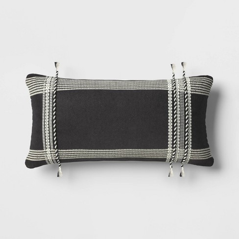 Black and best sale white rectangle pillow