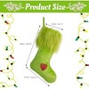 Aoibox 2 Pack 18 Inch Green Christmas Stockings Velvet Holiday Decor for Fireplace Mantle or Wall Spacious Classic Festive Design - 3 of 4