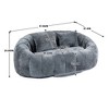 SKRAN Bean Bag sofa Lazy Sofa Lounger High Back Bean Bag Chair Couch for Indoor & Outdoor, Accent Floor Soft Lounge Chair (Gray chenille) - 3 of 4