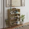 KTMBDW Shoe Cabinet with 3 Rattan Flip Drawers and Storage Drawer, Shoes Cabinet with Adjustable Shelves, Narrow Shoe Rack for Entryway, Hallway - 4 of 4