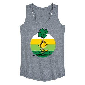 Women's - Peanuts - Woodstock Shamrock Graphic Racerback Tank - 1 of 4