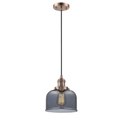 Bell - 1 Light Cord Hung Mini Pendant In Industrial Style-10 Inches Tall and 8 Inches Wide