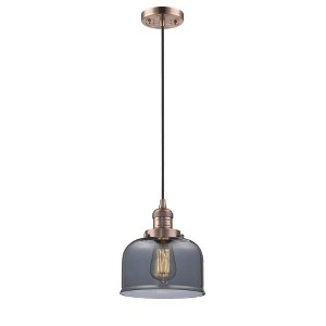 Bell - 1 Light Cord Hung Mini Pendant In Industrial Style-10 Inches Tall and 8 Inches Wide - 1 of 1