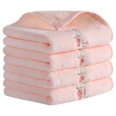 REGALWOVEN Bathroom Pure Cotton Soft Absorbent Floral Embroidered Hand Towel 15" x 30"