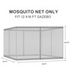 Aoodor Universal 12 x 16 ft. Gazebo Replacement Mosquito Netting Screen 4-Panel Sidewalls with Double Zipper  (Only Netting) - 3 of 4