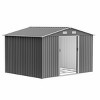 Backyard Storage Shed, 10x10 FT Storage Shed, Storage Storage with Lockable Doors and Updated Frame Structure, Large Metal Shed-Coolbibila - 4 of 4
