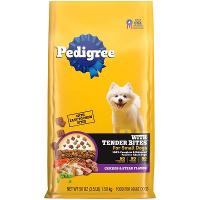 Pedigree with Tender Bites Chicken and Steak Flavor Dry Dog Food for Small Dogs