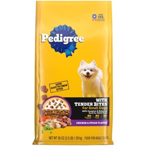 Pedigree with Tender Bites Chicken and Steak Flavor Dry Dog Food for Small Dogs - 1 of 4