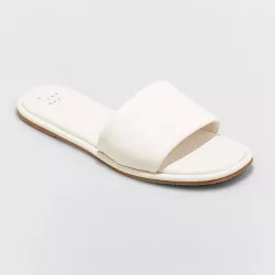 Women's Lulu Slide Sandals - A New Day™ Cream 12