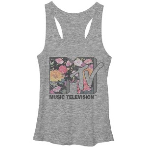 Women's MTV Floral Logo Racerback Tank Top - 1 of 4