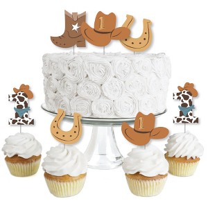 Big Dot of Happiness My First Rodeo - Dessert Cupcake Toppers - Little Cowboy 1st Birthday Party Clear Treat Picks - Set of 24 - 1 of 4