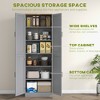 Freestanding Kitchen Pantry, 4-Door Kitchen Pantry Cabinet with Adjustable Shelves and Doors - 4 of 4