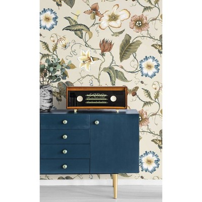 Alabaster Floral Peel and Stick Vinyl Wallpaper Roll