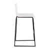 Set of 2 Mara Upholstered Barstools White/Black - Lumisource: Faux Leather, Steel Base, Fixed Height - 3 of 4