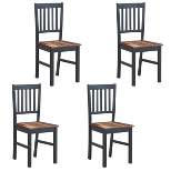 Set of 4 Dining Chair Kitchen Black Spindle Back Side Chair with Solid Wooden Legs