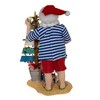 Kurt Adler 10.5-Inch Fabriché Beach Santa With Lighted Sign - image 3 of 4