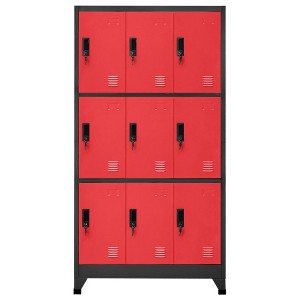 vidaXL Locker Cabinet Anthracite and Red Steel Large Locker Cabinet - 1 of 4