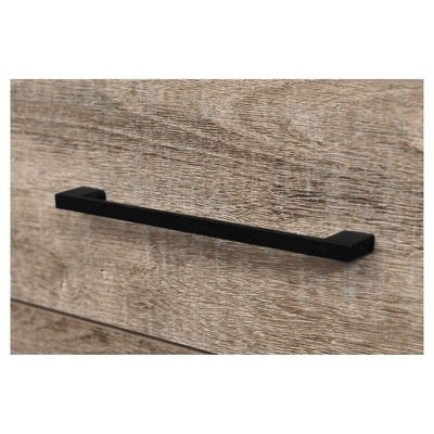 Munich Weathered Oak and Matte Black 2-Drawer Nightstand