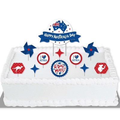 Big Dot of Happiness Australia Day - G'Day Mate Aussie Party Cake Decorating Kit - Happy Australia Day Cake Topper Set - 11 Pieces