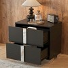 Contemporary 2-Drawer Nightstand with Mirrored Fronts and Durable MDF Build for Bedroom or Living Room Accent-Cuddlewood - 2 of 4