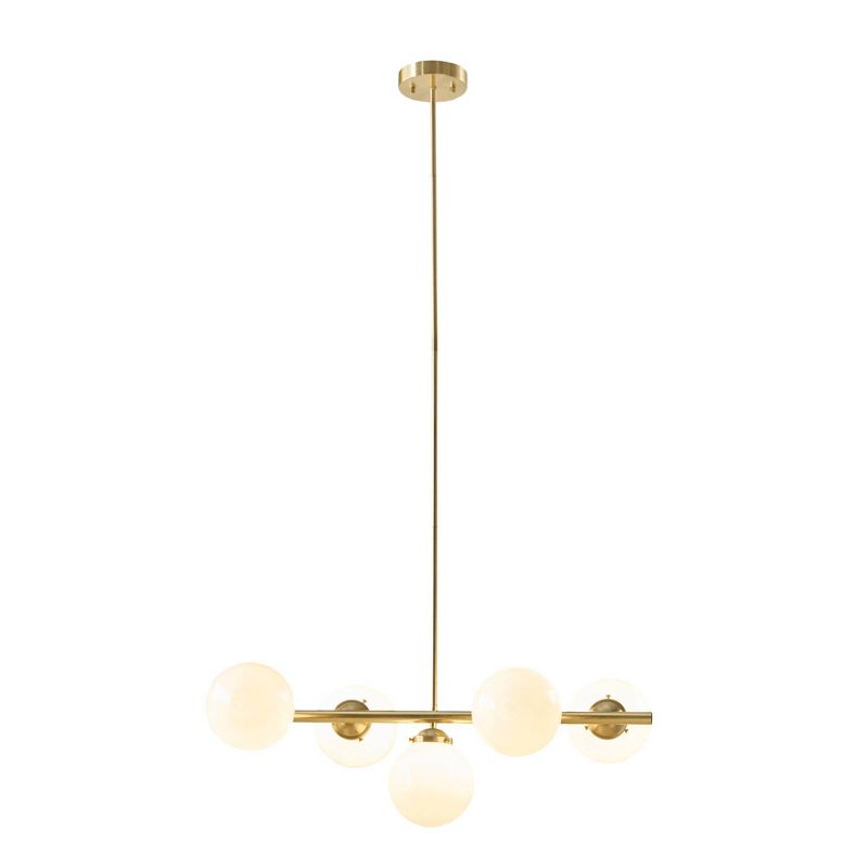 5-Light Aurelia Chandelier with Frosted Glass Globe Gold - Ink+Ivy, 3 of 9