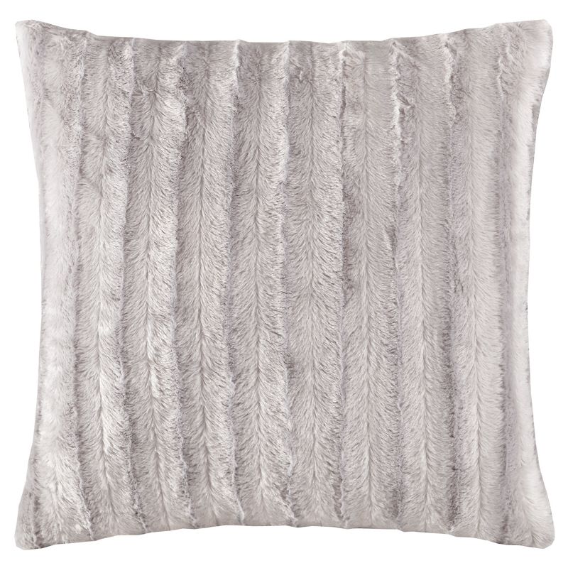 20"x20" Oversize York Faux Fur Square Throw Pillow, 1 of 4