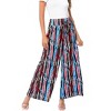 Women's Wide Leg Pants Casual Palazzo Summer Flowy Pants Elastic High Waist Lounge Drawstring Long Trousers - 4 of 4