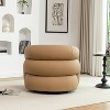 SEYNAR Modern Glam PU Leather 360 Degree Swivel Accent Armchair with Tufted Back - 4 of 4