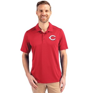 Cincinnati Reds Cutter & Buck Prospect Eco Textured Stretch Recycled Mens Short Sleeve Polo - 1 of 1