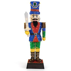 Tangkula 6 FT Lighted Nutcracker w/ Sword Life-Size Soldier Christmas Decoration - 1 of 4