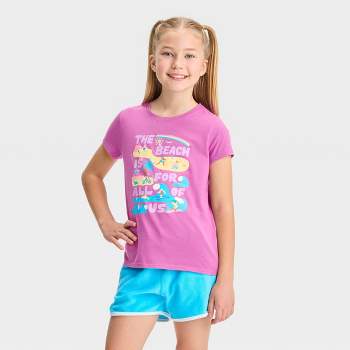 Girls' Short Sleeve Graphic T-Shirt - Cat & Jack™ Purple