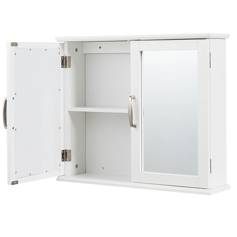Tangkula 2-Tier Wall-Mounted Bathroom Storage Cabinet Wall Cabinet with 2 Mirror Doors, 1 of 7